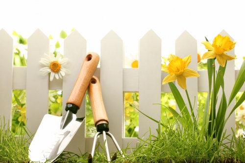 Essential garden tools laid out for maintenance